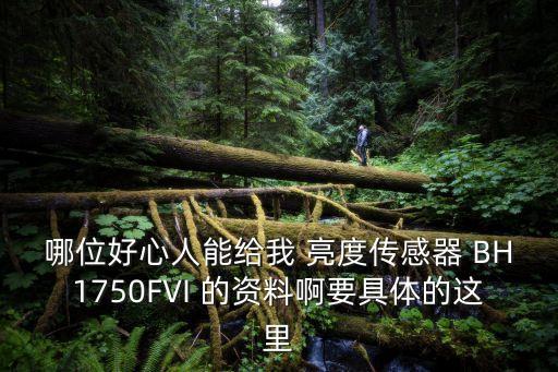 哪位好心人能給我 亮度傳感器 BH1750FVI 的資料啊要具體的這里