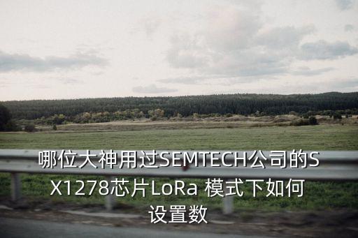 哪位大神用過SEMTECH公司的SX1278芯片LoRa 模式下如何設置數(shù)