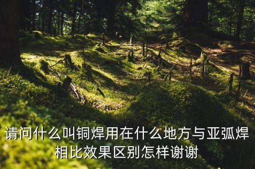 請問什么叫銅焊用在什么地方與亞弧焊相比效果區(qū)別怎樣謝謝