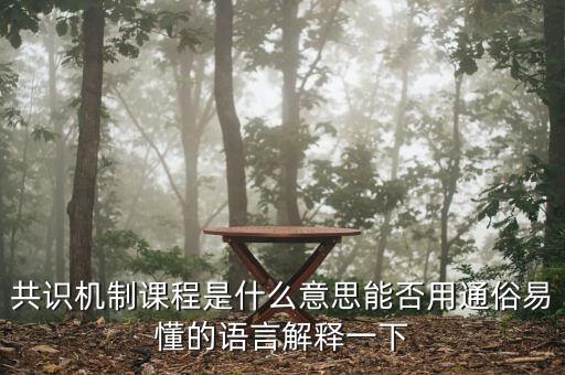 共識(shí)機(jī)制課程是什么意思能否用通俗易懂的語(yǔ)言解釋一下