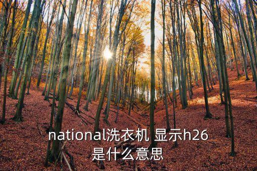 national洗衣機 顯示h26是什么意思