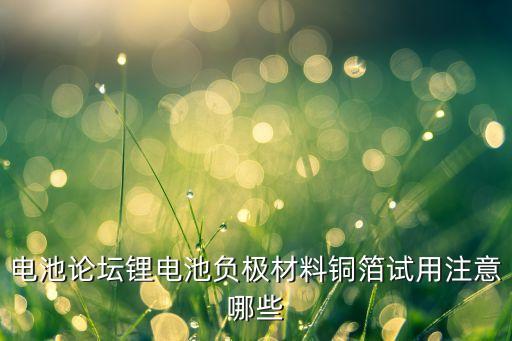 電池論壇鋰電池負(fù)極材料銅箔試用注意哪些