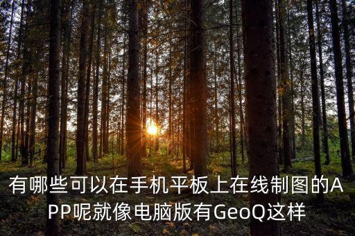 有哪些可以在手機(jī)平板上在線制圖的APP呢就像電腦版有GeoQ這樣