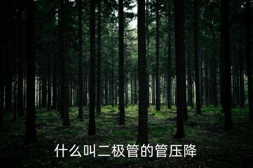 什么叫二極管的管壓降