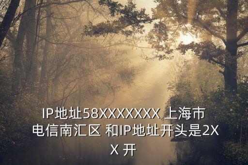 xxx58，IP地址58XXXXXXX 上海市 電信南匯區(qū) 和IP地址開(kāi)頭是2XX 開(kāi)