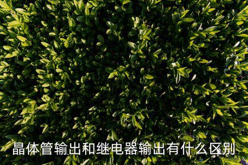 晶體管輸出和繼電器輸出有什么區(qū)別