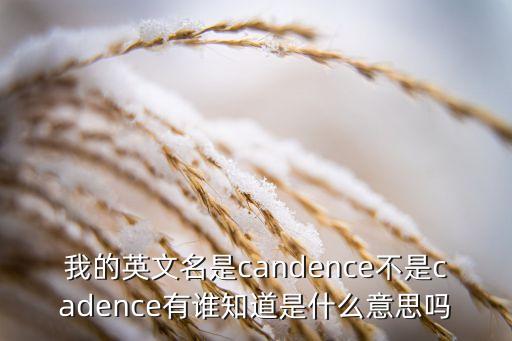 我的英文名是candence不是cadence有誰知道是什么意思嗎