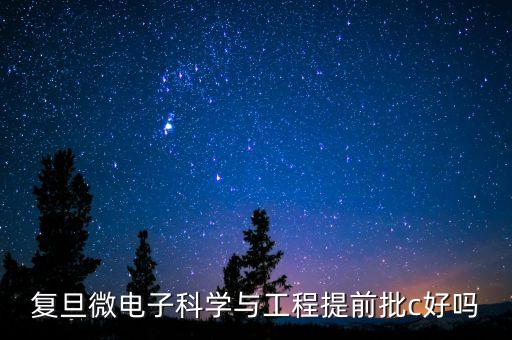 復旦微電子科學與工程提前批c好嗎