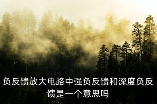 深度負反饋，電路中引入深度負反饋的作用
