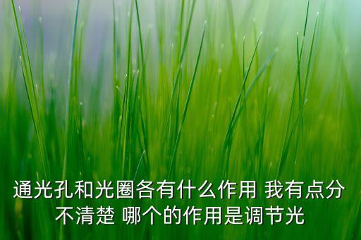 通光孔和光圈各有什么作用 我有點(diǎn)分不清楚 哪個(gè)的作用是調(diào)節(jié)光