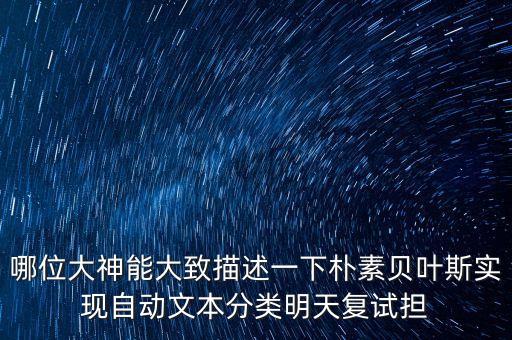 哪位大神能大致描述一下樸素貝葉斯實現(xiàn)自動文本分類明天復試擔