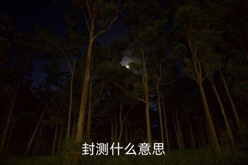 封測(cè)什么意思