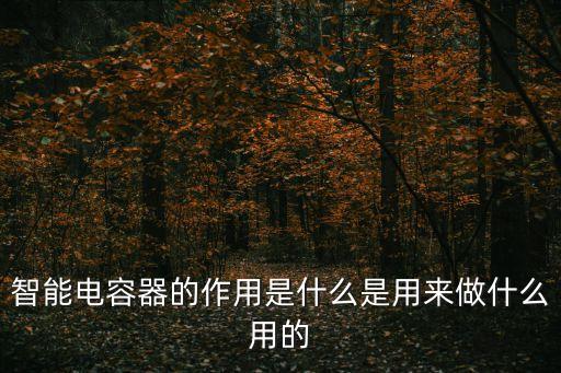 智能電容器的作用是什么是用來(lái)做什么用的
