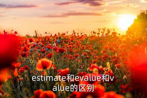 estimate和evalue和value的區(qū)別