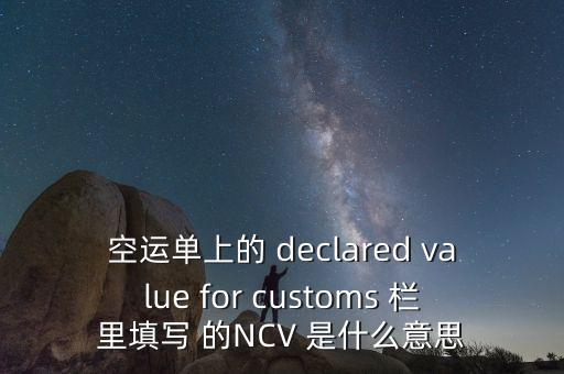 NCV，NCV是什么意思