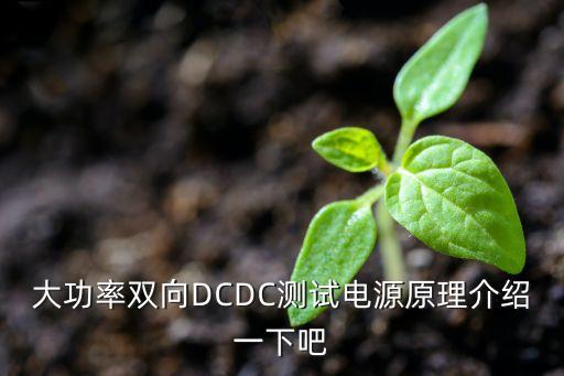 大功率雙向DCDC測(cè)試電源原理介紹一下吧