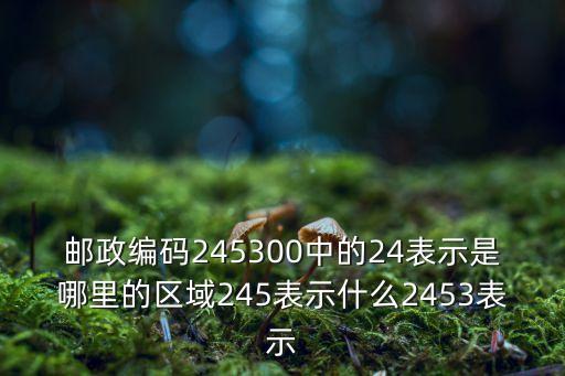 郵政編碼245300中的24表示是哪里的區(qū)域245表示什么2453表示