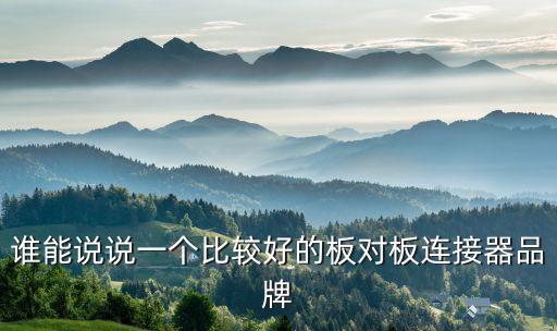 誰能說說一個比較好的板對板連接器品牌