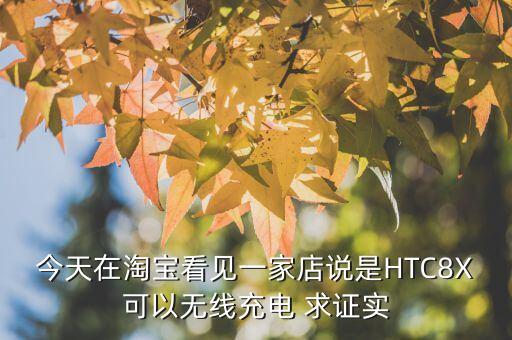 今天在淘寶看見(jiàn)一家店說(shuō)是HTC8X可以無(wú)線充電 求證實(shí)