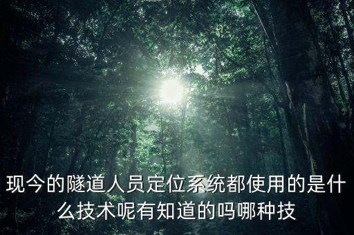 現(xiàn)今的隧道人員定位系統(tǒng)都使用的是什么技術呢有知道的嗎哪種技