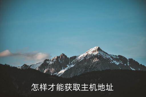怎樣才能獲取主機(jī)地址
