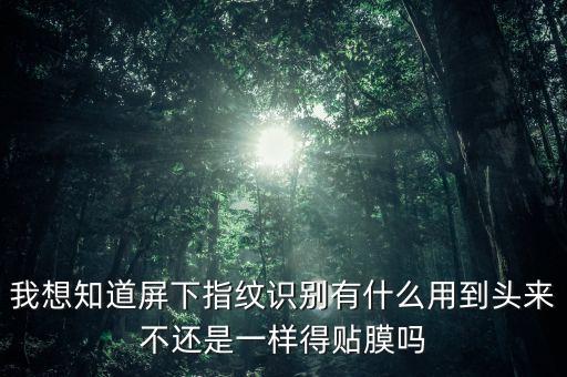 我想知道屏下指紋識(shí)別有什么用到頭來(lái)不還是一樣得貼膜嗎