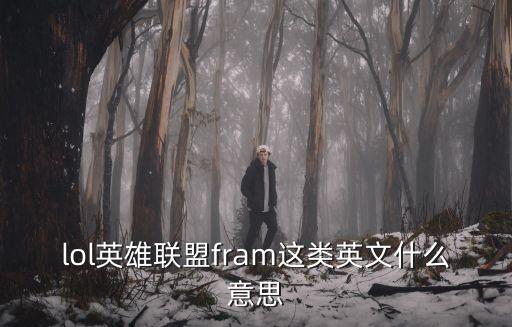 lol英雄聯(lián)盟fram這類英文什么意思