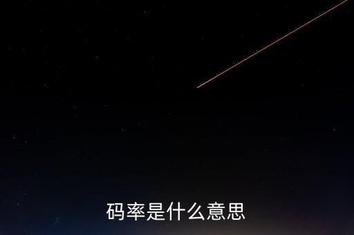 碼率是什么意思