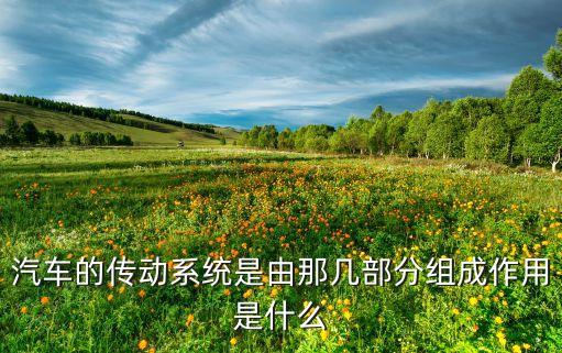 汽車的傳動(dòng)系統(tǒng)是由那幾部分組成作用是什么