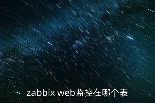 zabbix監(jiān)控系統(tǒng)，zabbix web監(jiān)控在哪個表