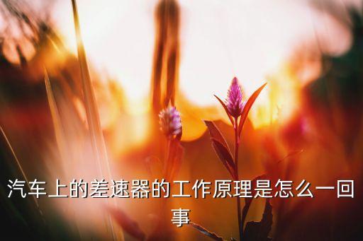 汽車(chē)上的差速器的工作原理是怎么一回事