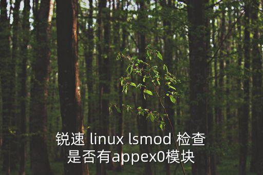 銳速 linux lsmod 檢查是否有appex0模塊