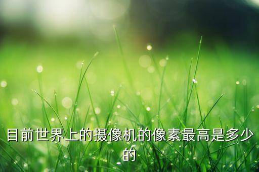 目前世界上的攝像機的像素最高是多少的