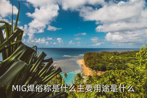 MIG焊俗稱是什么主要用途是什么