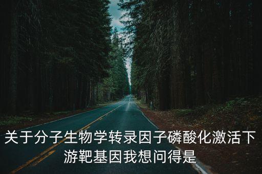 關(guān)于分子生物學(xué)轉(zhuǎn)錄因子磷酸化激活下游靶基因我想問得是