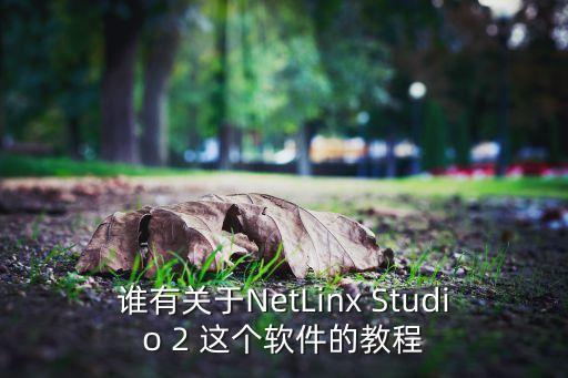 誰有關(guān)于NetLinx Studio 2 這個軟件的教程