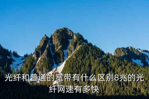 光纖和普通的寬帶有什么區(qū)別8兆的光纖網(wǎng)速有多快