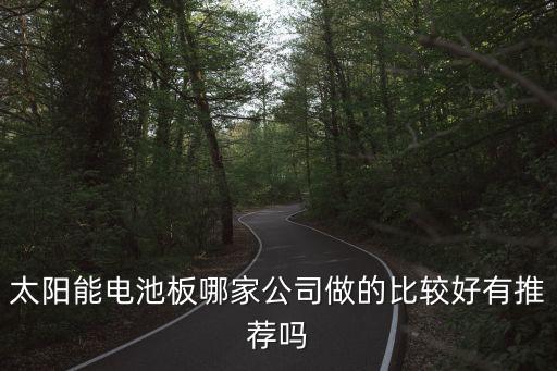 太陽能電池板哪家公司做的比較好有推薦嗎