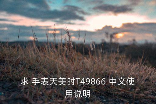 求 手表天美時T49866 中文使用說明