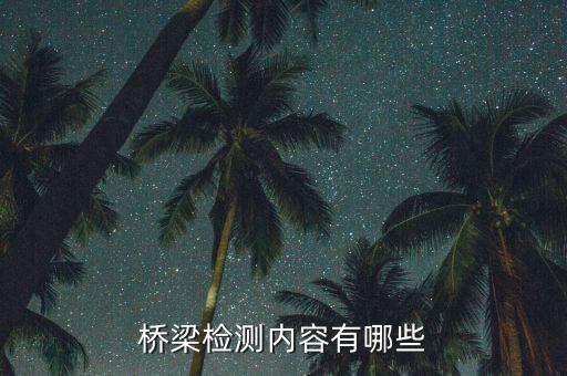 橋梁檢測內(nèi)容有哪些