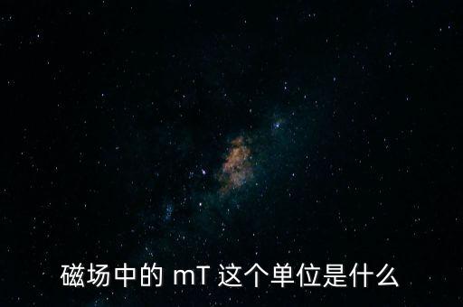 磁場中的 mT 這個(gè)單位是什么