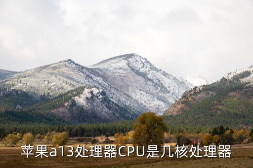 蘋果a13處理器CPU是幾核處理器