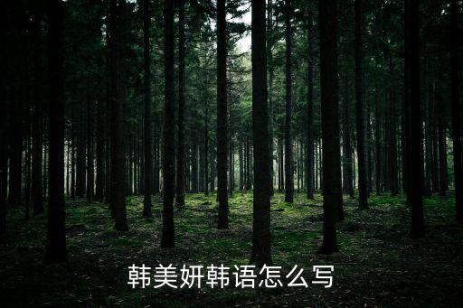 韓美妍韓語怎么寫