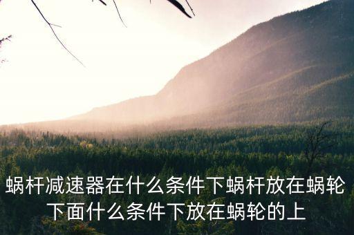 蝸桿減速器在什么條件下蝸桿放在蝸輪下面什么條件下放在蝸輪的上