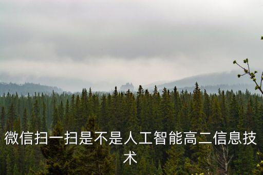 微信掃一掃是不是人工智能高二信息技術(shù)