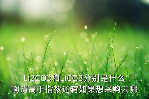 Li2CO3和LiCO3分別是什么啊請高手指教還有如果想采購去哪