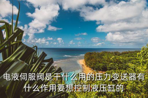 電液伺服閥是干什么用的壓力變送器有什么作用要想控制液壓缸的