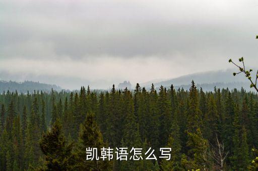 凱韓語怎么寫