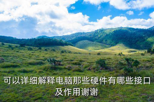 可以詳細解釋電腦那些硬件有哪些接口及作用謝謝