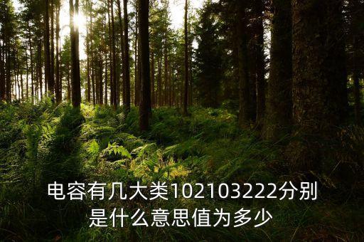 電容有幾大類102103222分別是什么意思值為多少